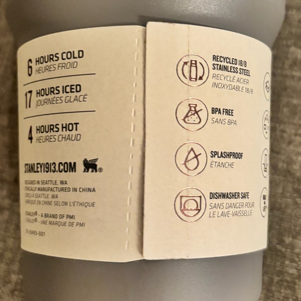 New! 14oz Stanley Matte Gray Insulated Tumbler with Straw - Picture 2 of 4